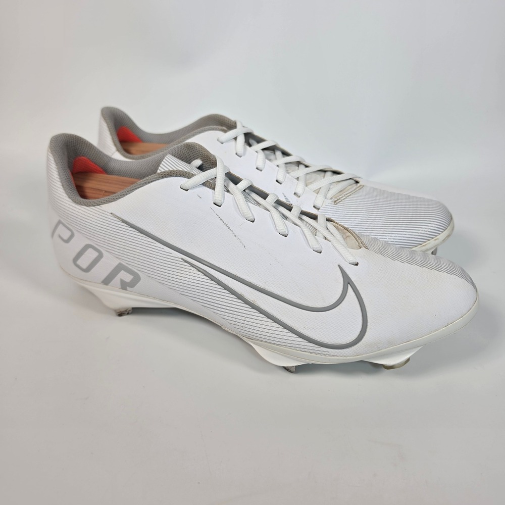 Nike Vapor Ultrafly 3 Baseball Cleats Men's‎ 14 White Metal Spike Low Top